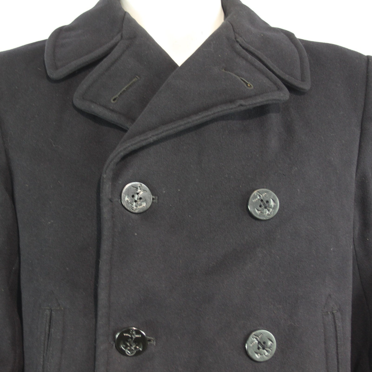 WW2 US Navy Pea Coat Wool Winter Genuine Surplus Jacket 4 Button 36-38" (3649)
