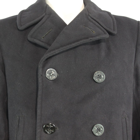 WW2 US Navy Pea Coat Wool Winter Genuine Surplus Jacket 4 Button 36-38" (3649)