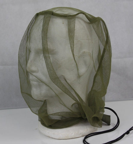 Genuine Surplus British Army Mosquito Head Net Face Cover Green Netting (4251)