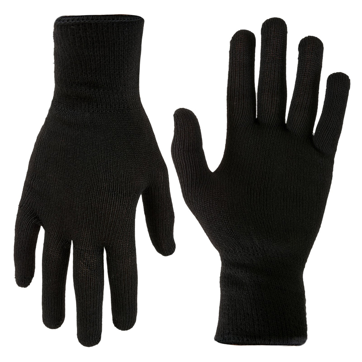 Highlander Mens Thermal Liner Gloves Inner Gloves Black Knitted Thermolite