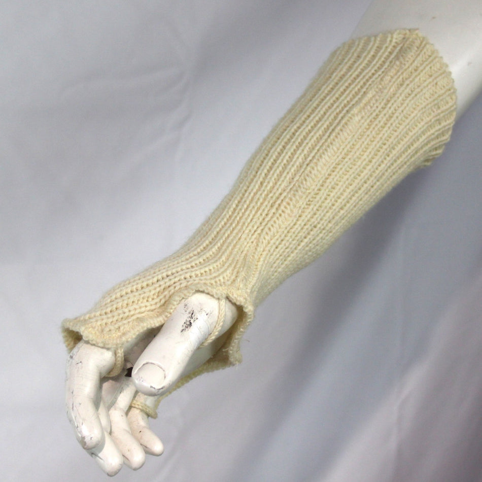 Genuine Surplus British Forces Knitted Wristlets Warmers Pair Wool Cream (3536)
