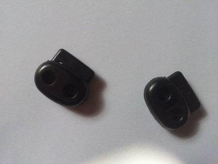 Twin Hole Cordlock Euro Cord Locks Black Plastic Pack of 2 (EVA-09)