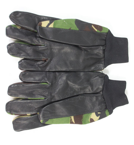 Genuine British Army DPM Mechanics Gloves Camouflage Leather Palm