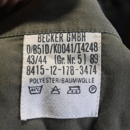 Genuine Surplus German Army Short Sleeve Moleskin Shirt Olive (4265)