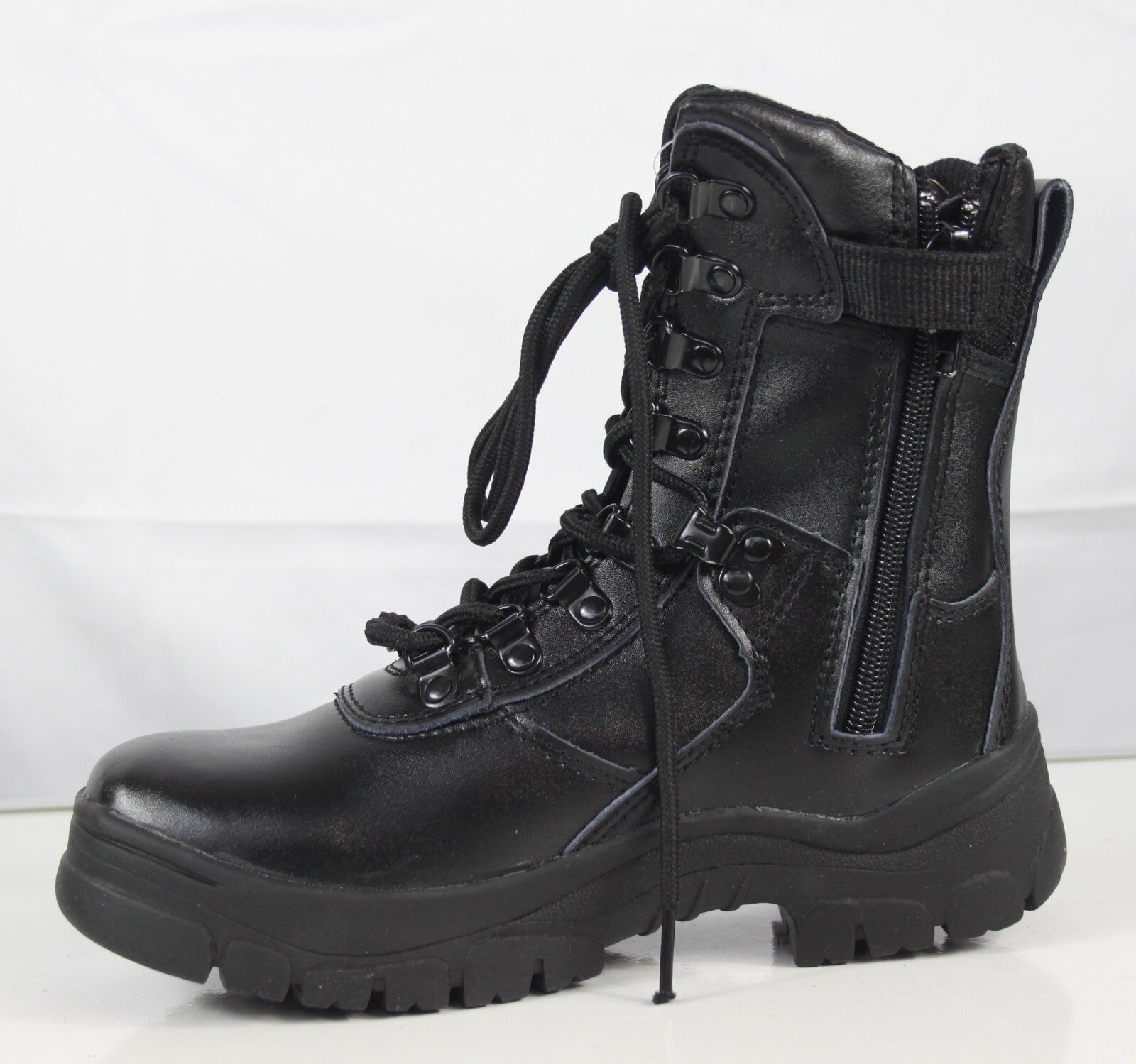Taskforce LX Boot Military Tactical Black Leather Security Boot Side Zip 3 & 7