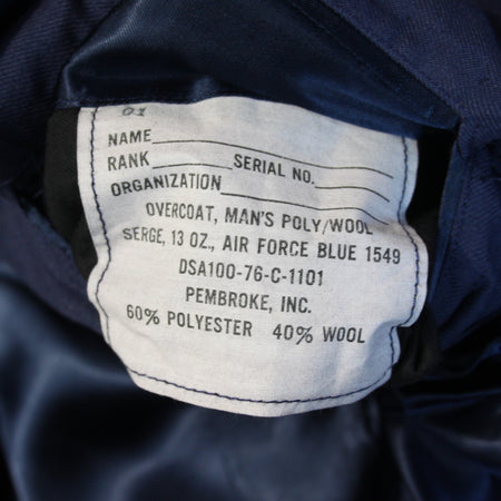 Genuine Surplus USAF Airmans Overcoat Airforce Blue 38-40"  (3796)