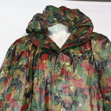 Swiss Army Poncho Cape Waterproof Rubberised Camouflage Genuine Surplus (4242)