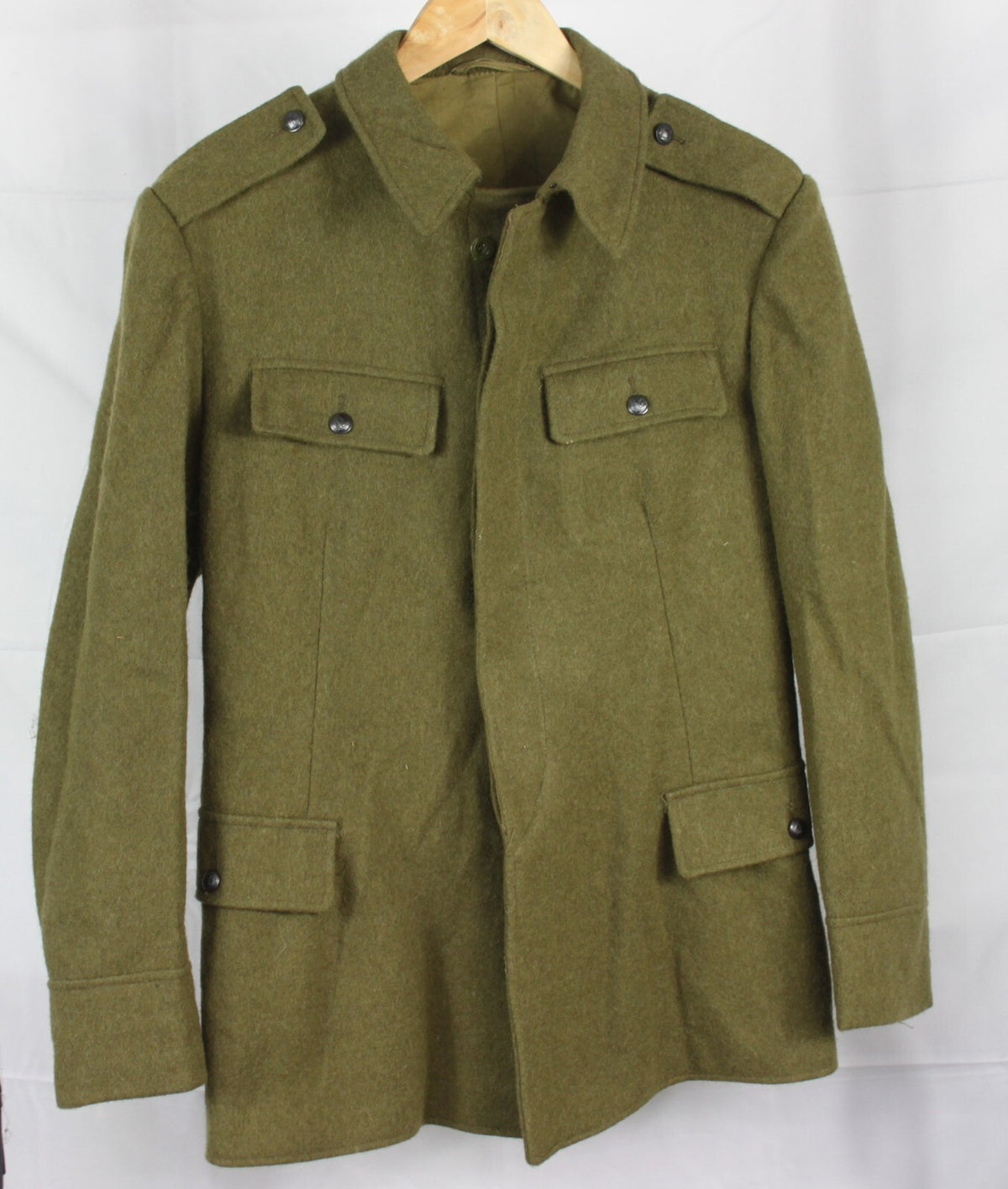 Genuine Surplus Romanian Wool Jacket Ex Army Vintage Small Mens / Womens (3225)
