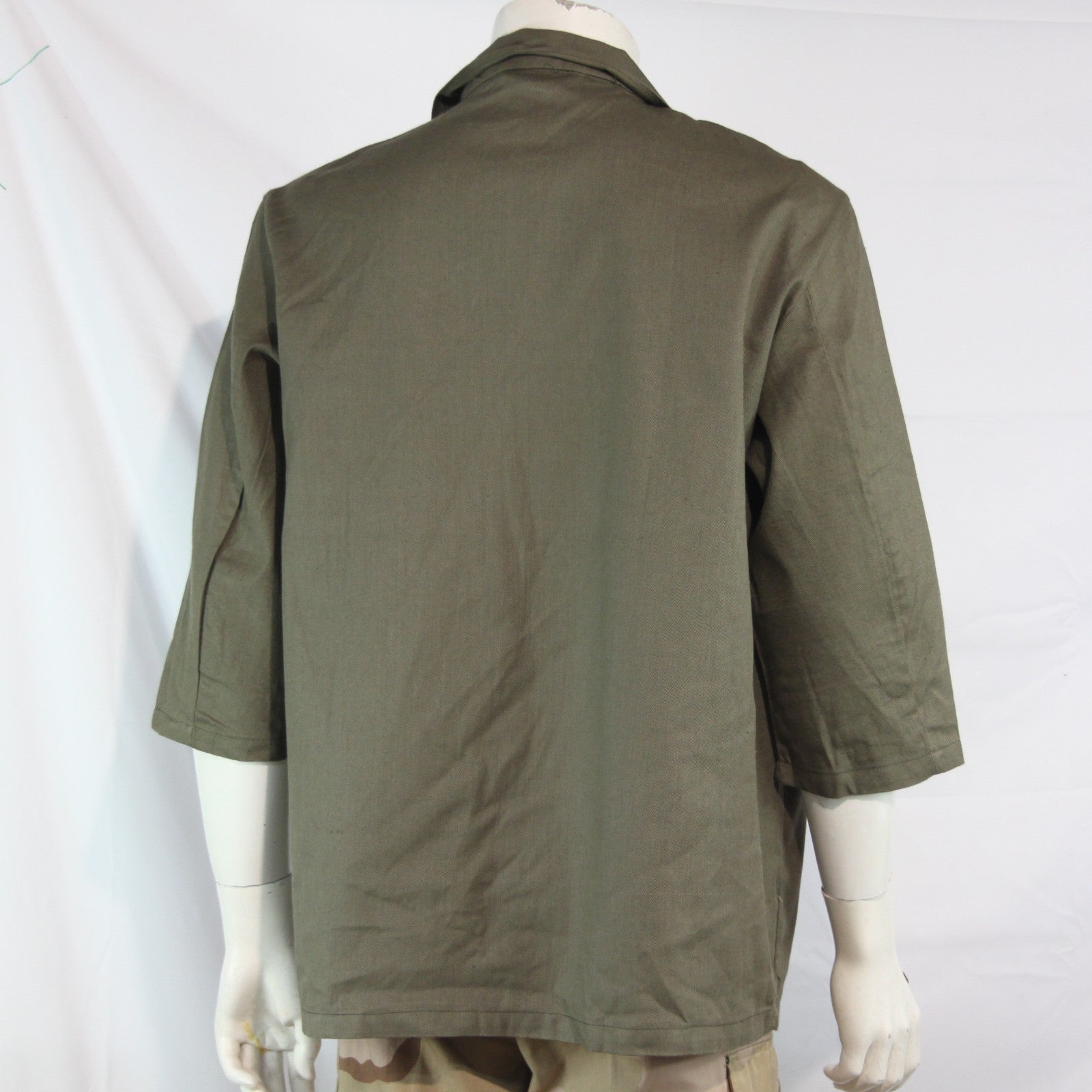 Genuine Surplus Overhead Military Shirt Olive Green Vintage  (4066)