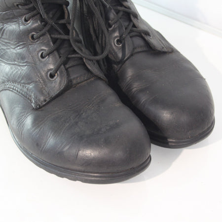 Vintage British DMS Hi Leg Army Boots High Leg Black Leather G2 Size 10 (3867)