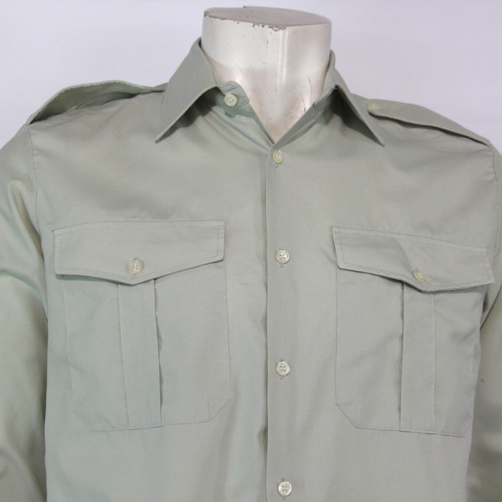 Genuine Surplus Dutch Army Light Green Midweight Working Dress Shirt (3418)