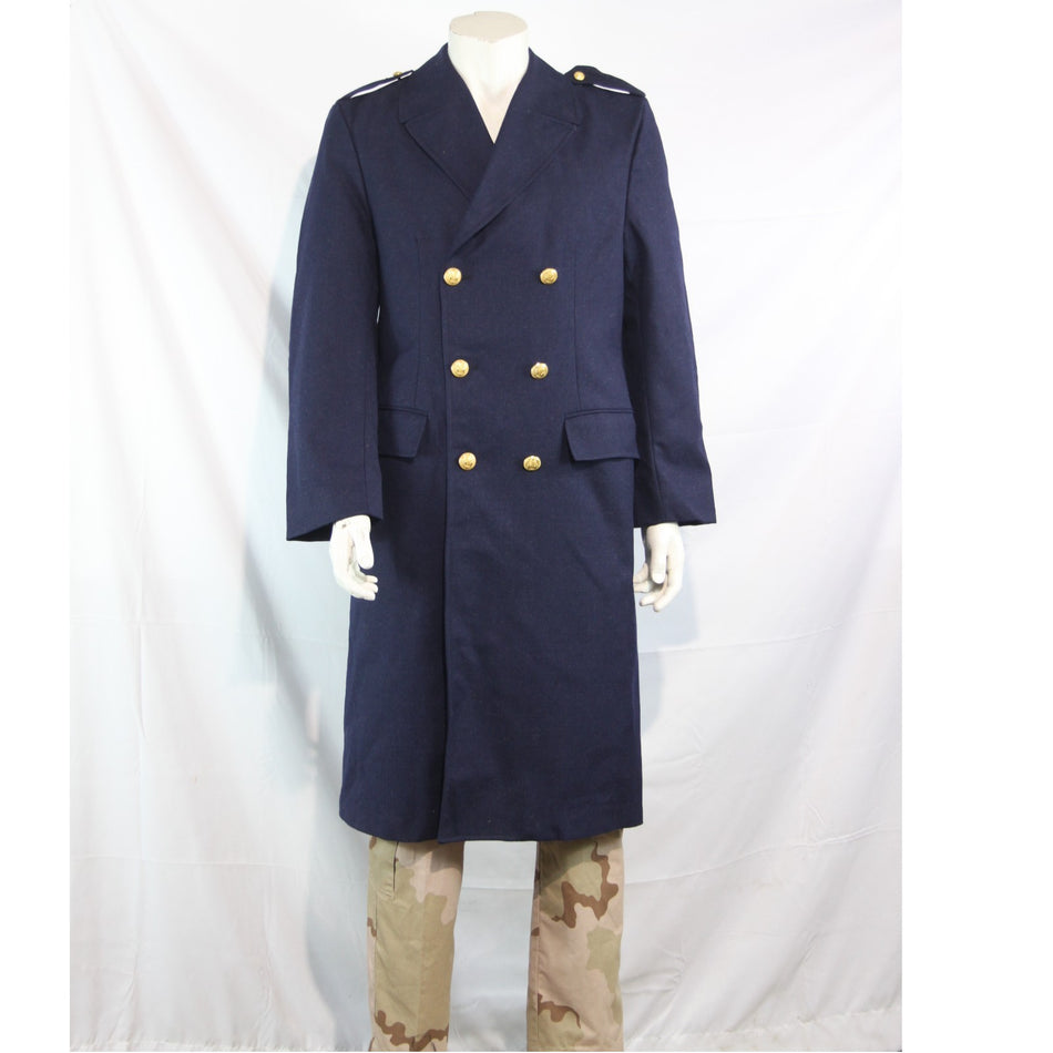 French Airforce Overcoat Navy Blue Genuine Surplus Coat 36-38" Chest (3804)
