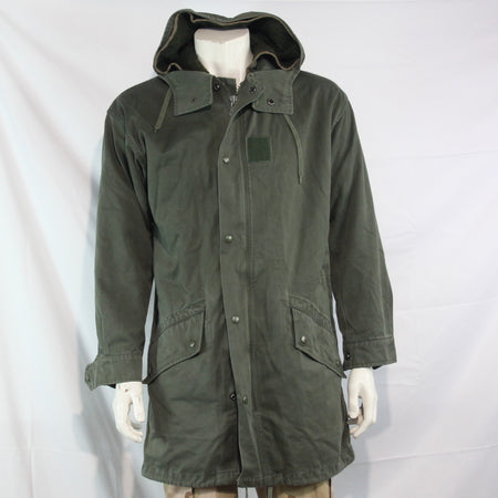 1980's French Army Fur Lined Parka Winter Genuine Surplus Olive 36-38" (3701)