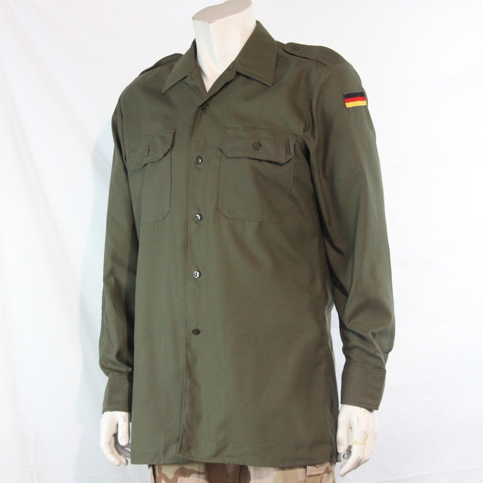 Genuine Surplus German Army Long Sleeve Moleskin Shirt Badged (4264A)