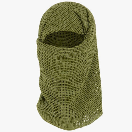 Highlander Scrim Neck Scarf / Sniper Scarf Net Mesh Face Veil Olive Green