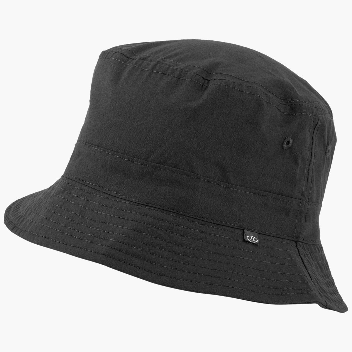 Highlander Bucket Black Sun Hat Summer Lightweight Breathable Cotton wide Brim