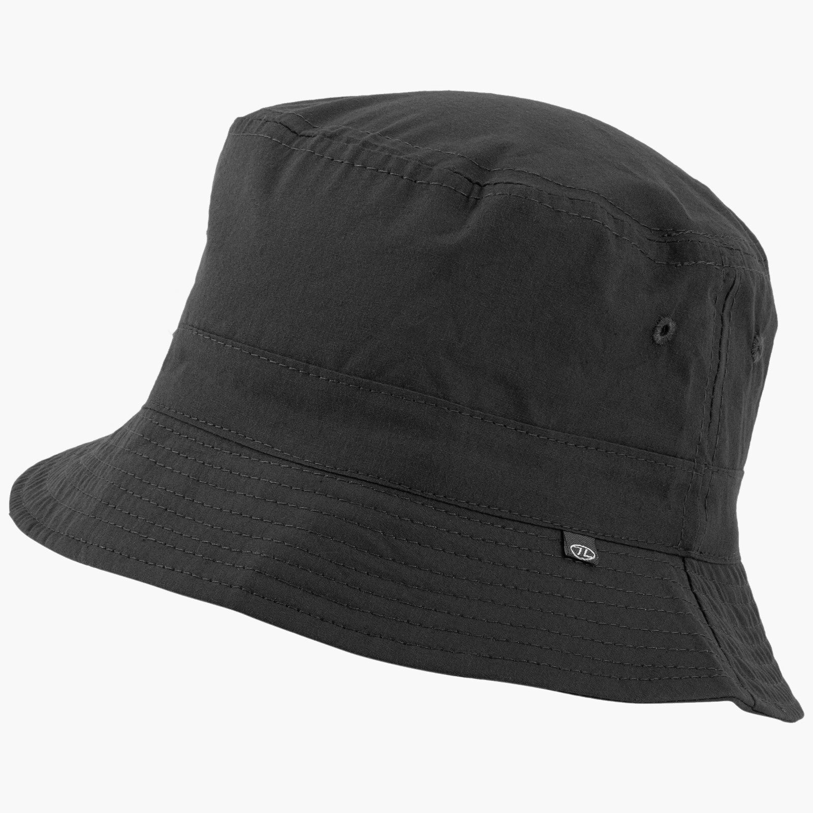 Highlander Bucket Black Sun Hat Summer Lightweight Breathable Cotton wide Brim
