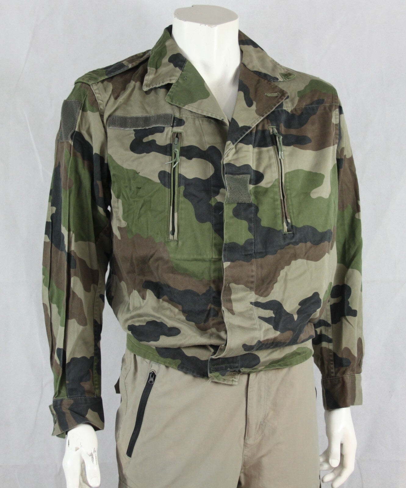 Genuine Surplus French Army Jacket CCE Camo Waist Length Bomber Canvas F2 3307