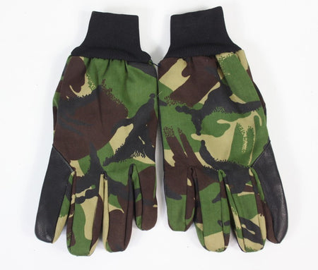 Genuine British Army DPM Mechanics Gloves Camouflage Leather Palm