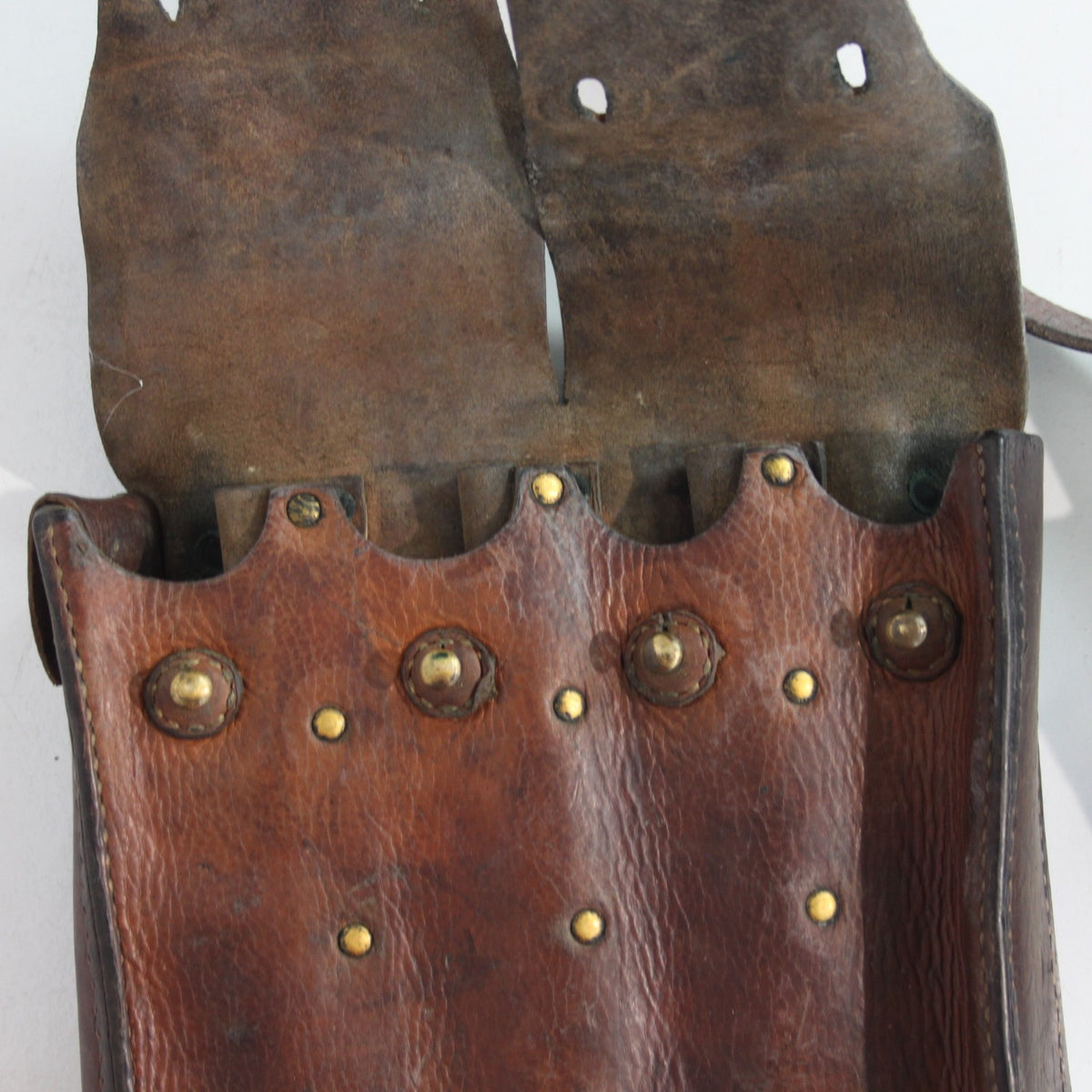 Genuine Surplus French Army IndoChina War Leather Pouch Side Bag (3478)