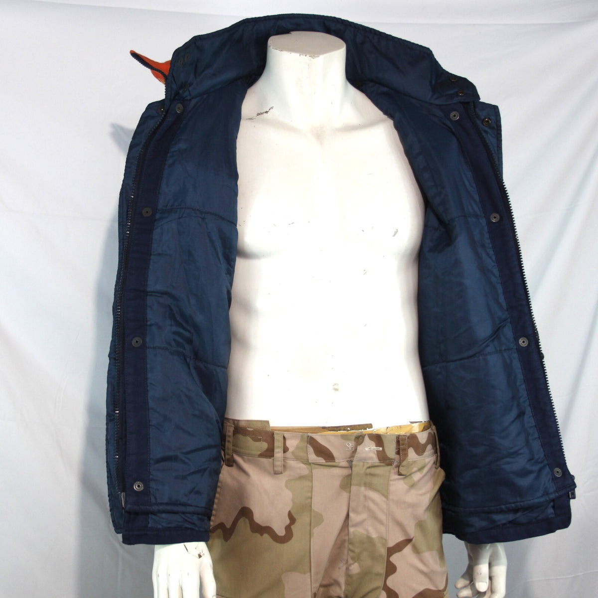Genuine Surplus European Military Padded Winter Coat Jacket Blue Orange (3156)