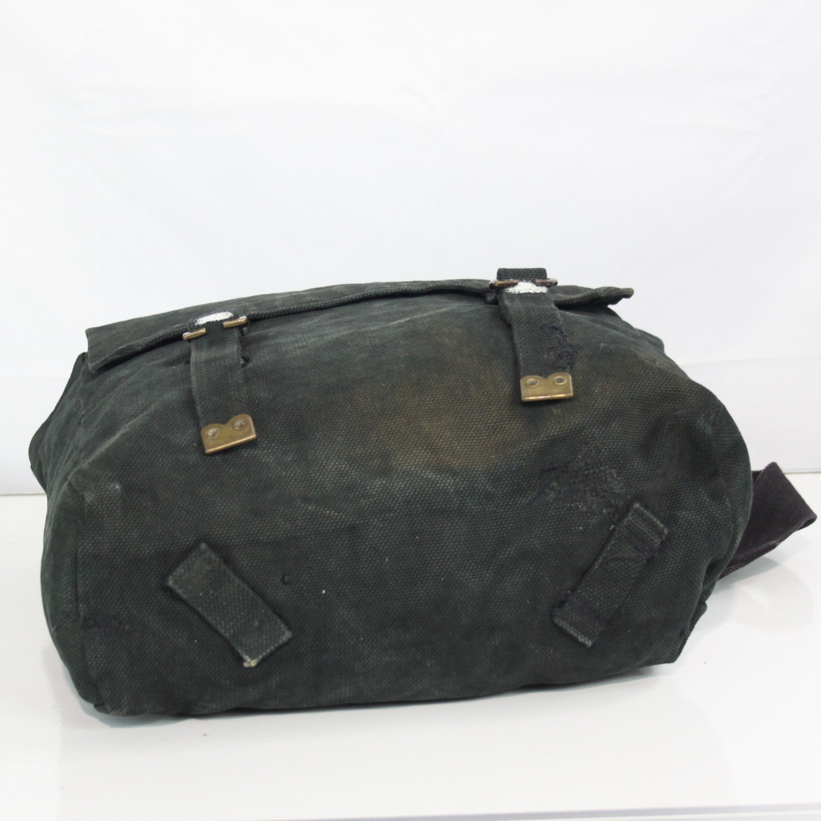 Genuine Surplus Vintage Belgian Army Webbing Bag Side Bag Black Canvas G2 3391