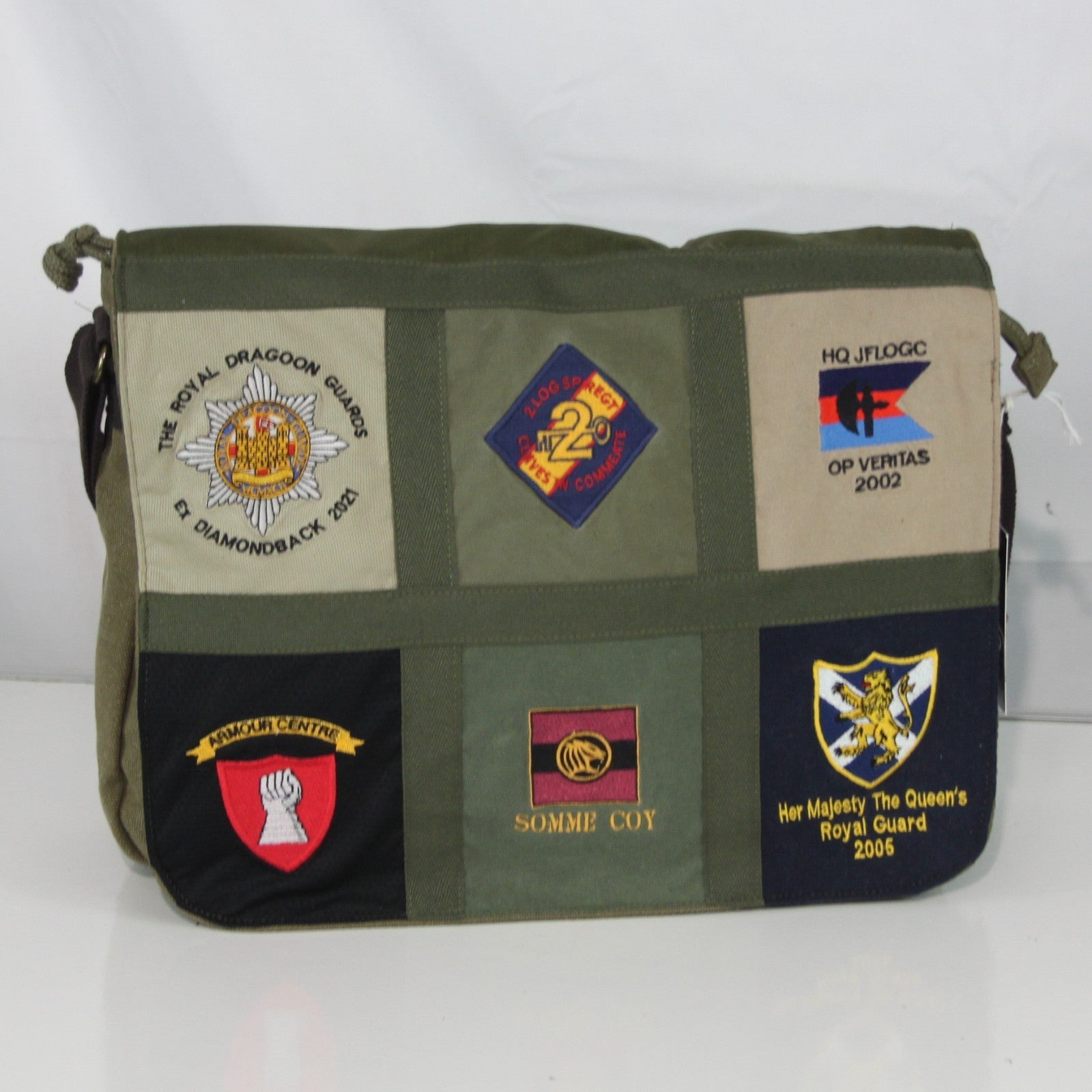 Upcycled Army T-Shirt Badges Made into Exclusive Messenger Bag Military (4469)
