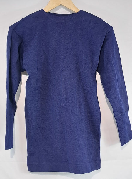 Genuine Surplus French Naval Cadet High Neck Jumper Blue Dated 1977 34" (2703)