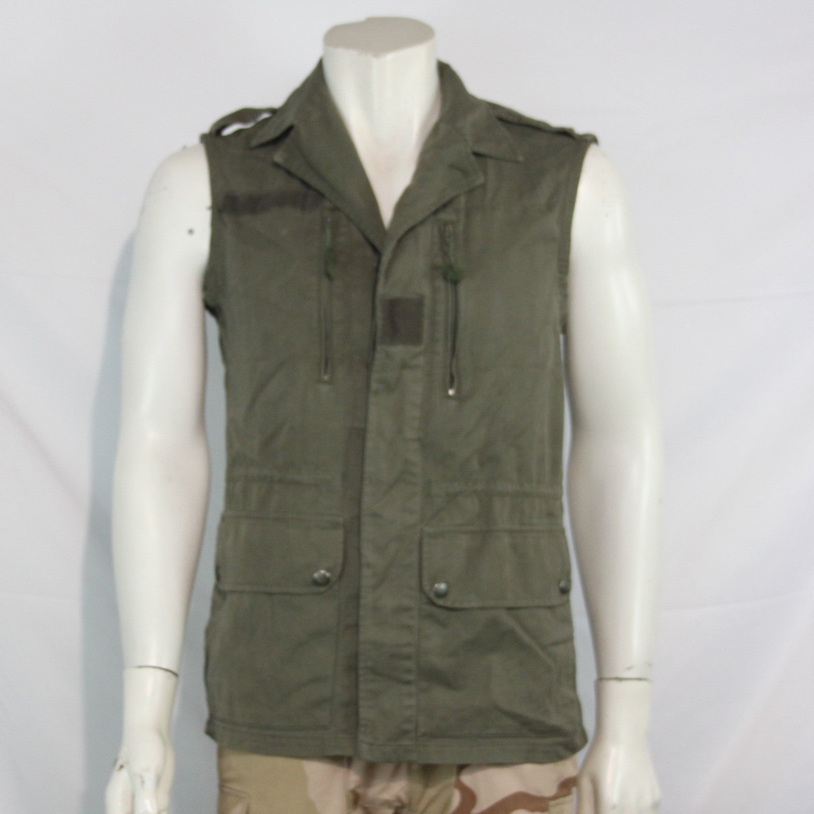 Genuine Surplus French Jacket Coverted to Gilet Sleeveless Canvas 34 chest (3333