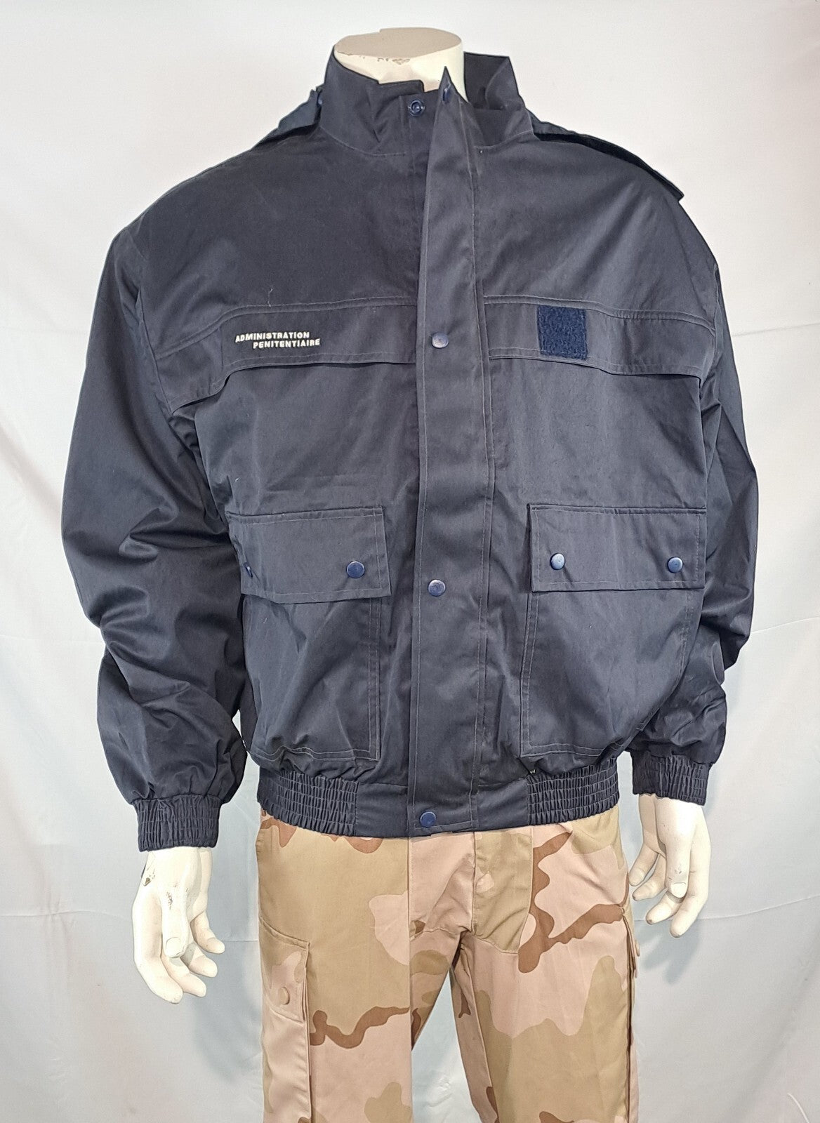 Genuine Surplus French Prison Officers Navy Jacket 46"  Bomber Hooded (2809)