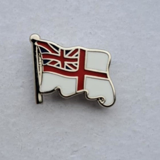 Enamel Royal Navy White Ensign Flag Badge Lapel Pin Small Metal 10x12mm