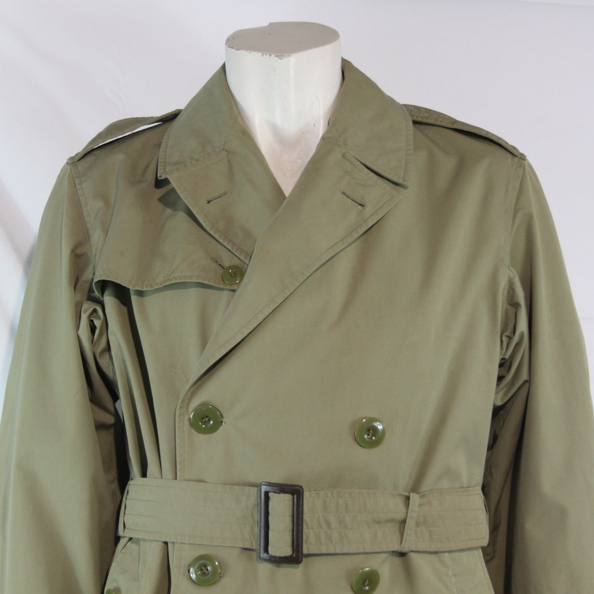 1960's French Army Officers Rain Coat Trench Khaki Genuine Surplus 38-40"(4116)