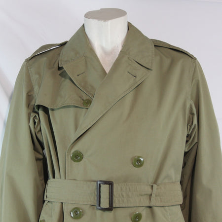 1960's French Army Officers Rain Coat Trench Khaki Genuine Surplus 38-40"(4116)