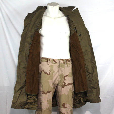 Genuine Surplus Spanish Army Faux Fur Lined Overcoat Khaki 36" (3344)