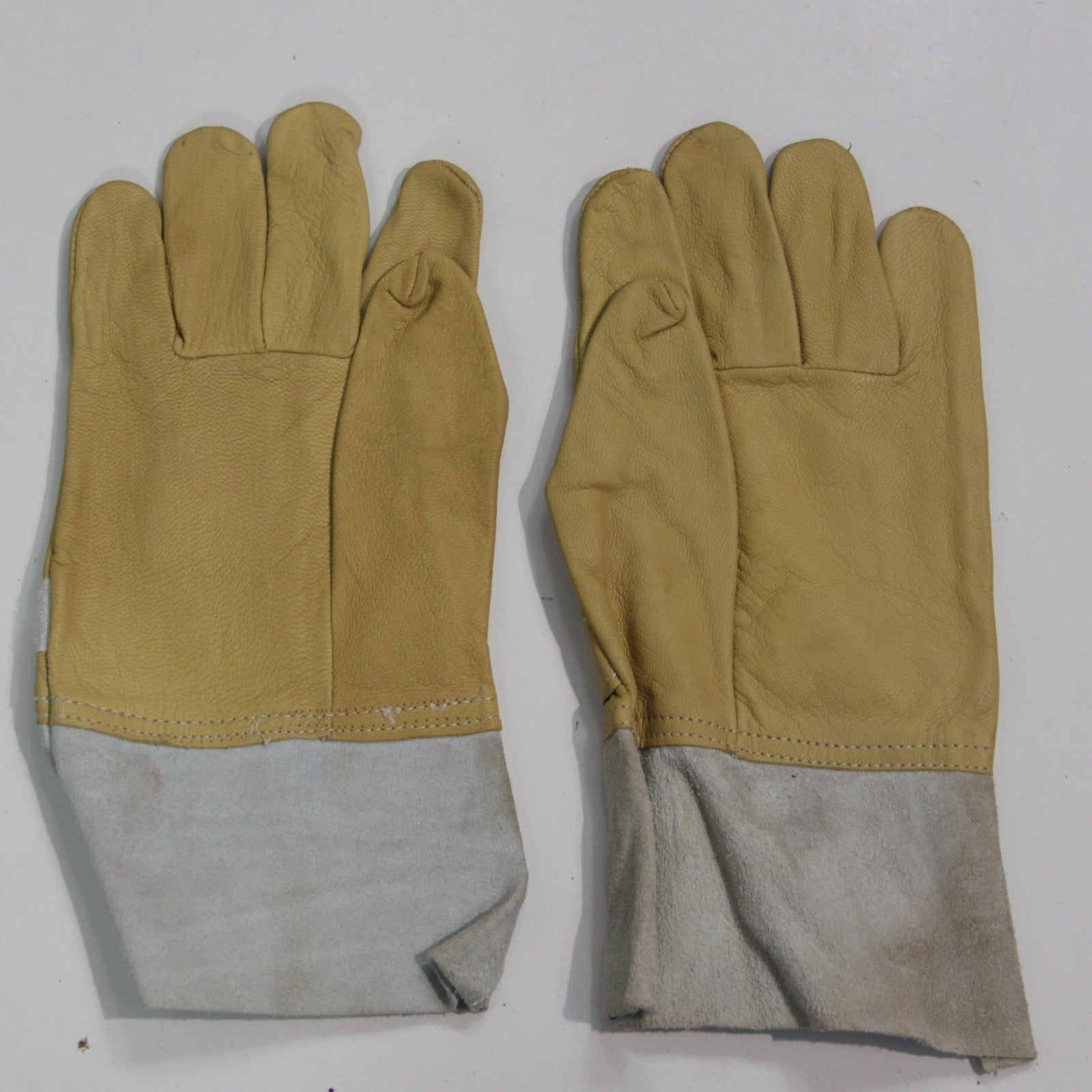 Supple Leather Work Gloves Soft Flexible Genuine Surplus Sand Size 10-11 (3932)