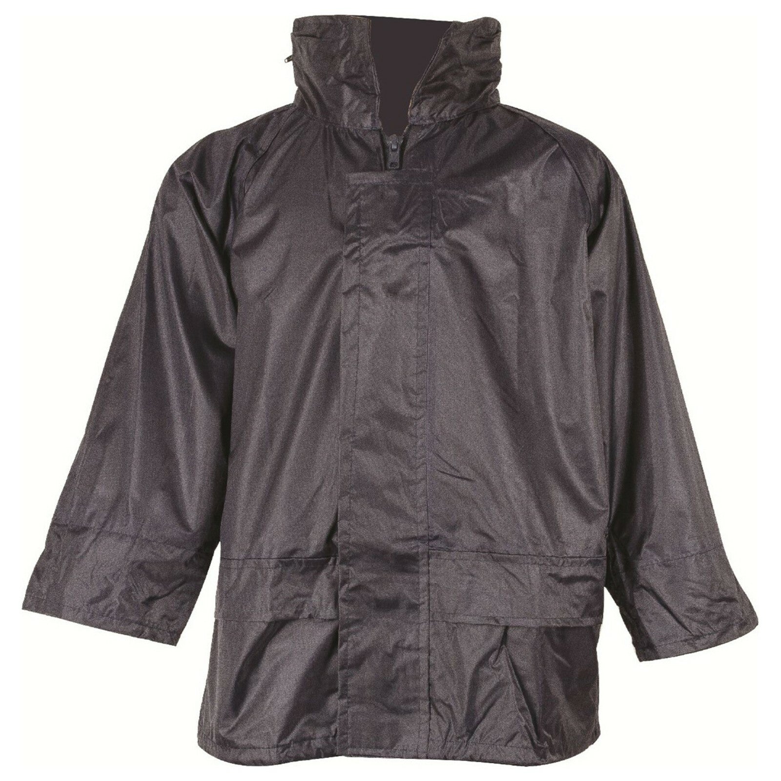 Stormguard Waterproof Coat Jacket PVC Packaway Mens Womens Black