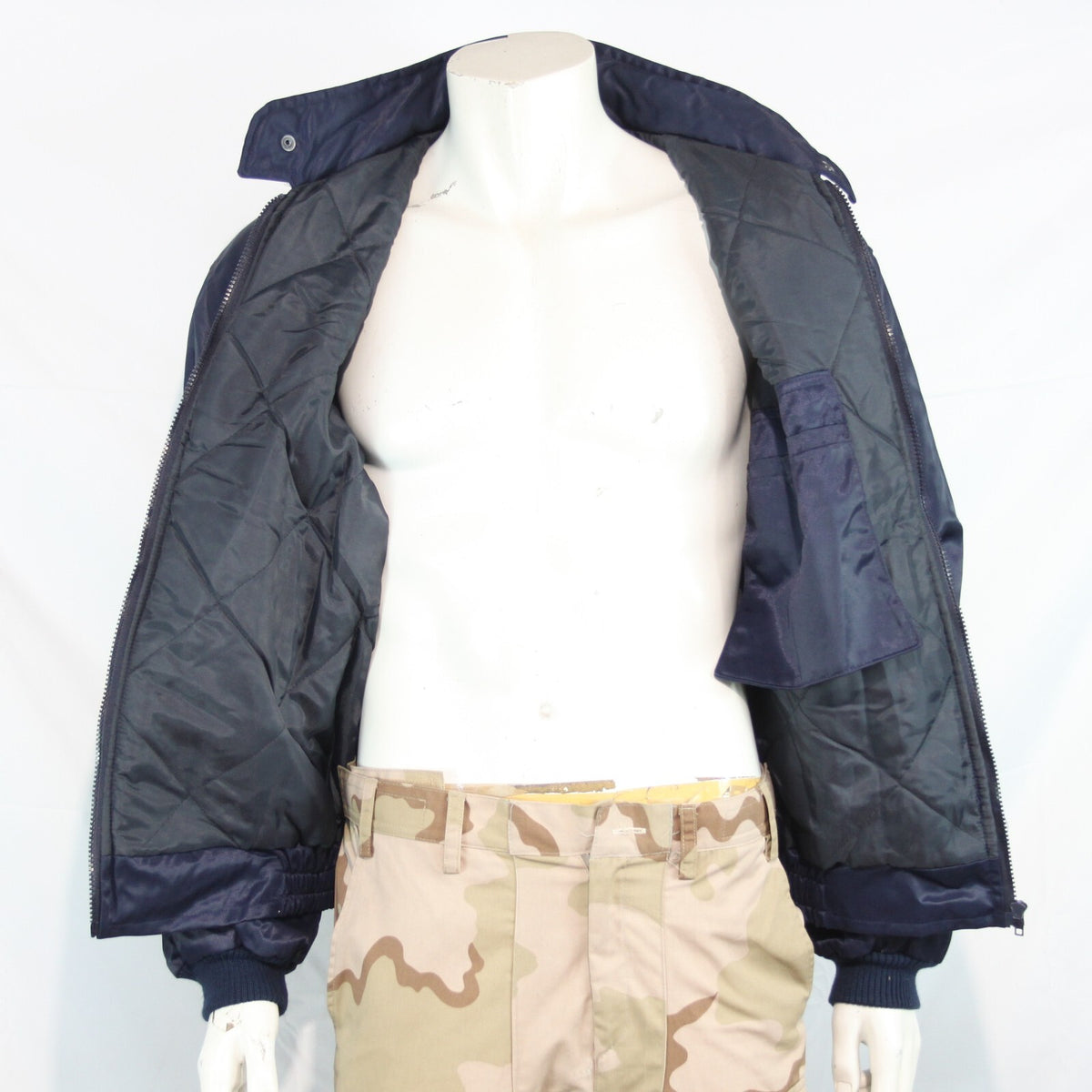 Genuine Surplus French Military Bomber Jacket Pilot Style Navy 44" (3211)