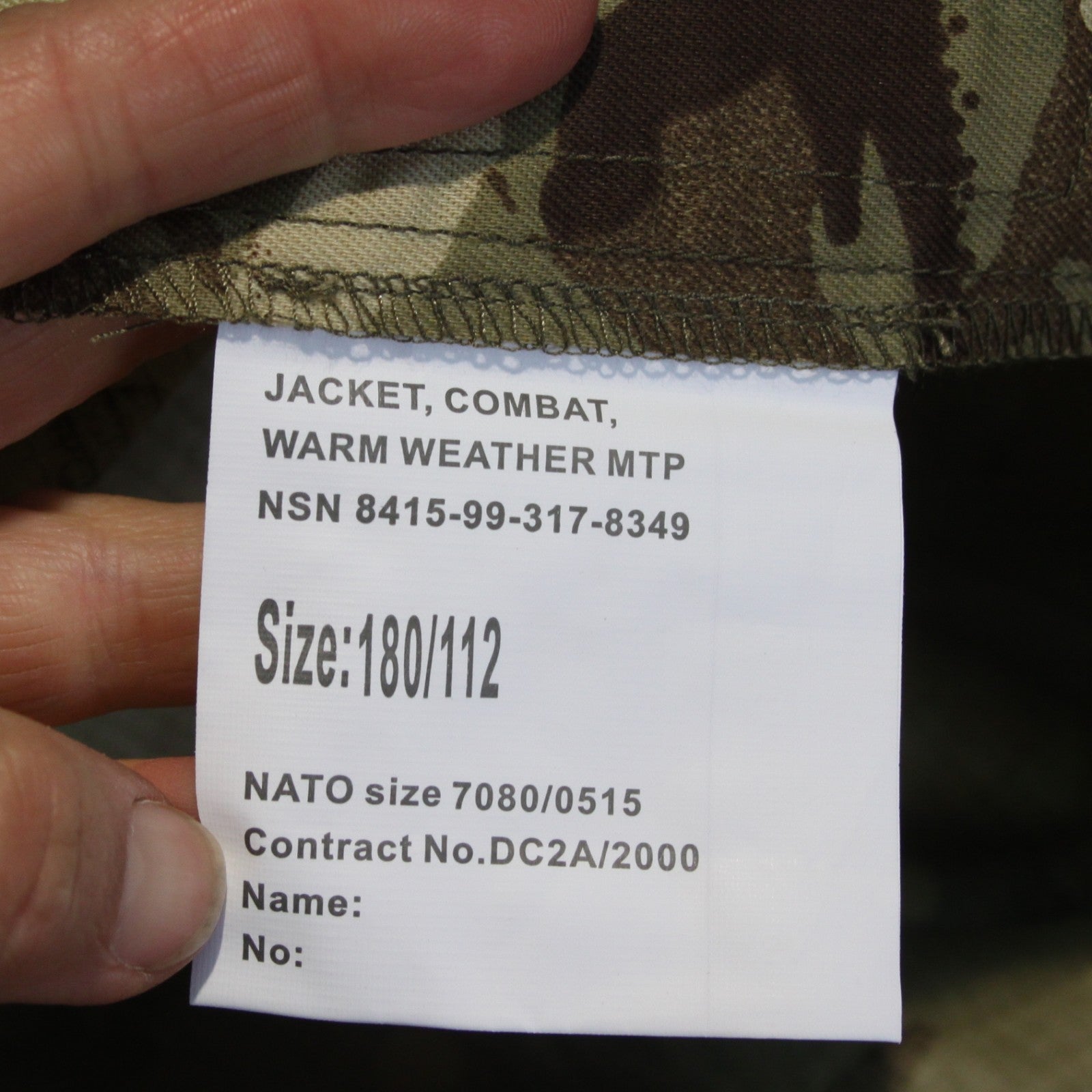 New MTP Combat Jacket Shirt British Genuine Surplus 101 & 112  (4235)