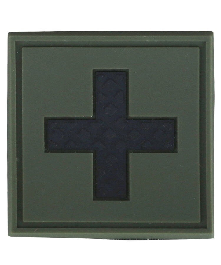 KT First Aid PVC Rubber Morale Patch Olive tactical hook 3D Army Airsoft