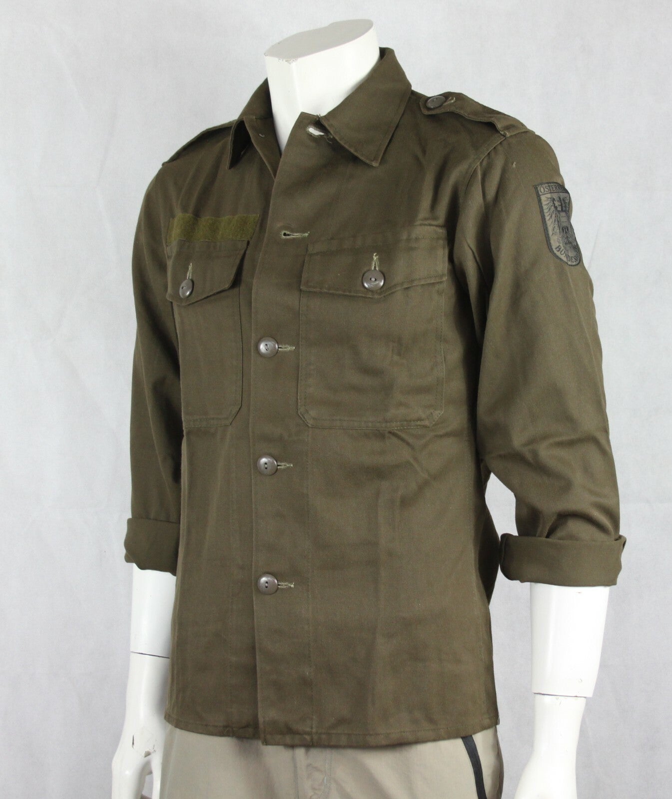 Genuine Surplus Austrian Army Field Shirt HW Olive Brushed Poly/Viscose Badged