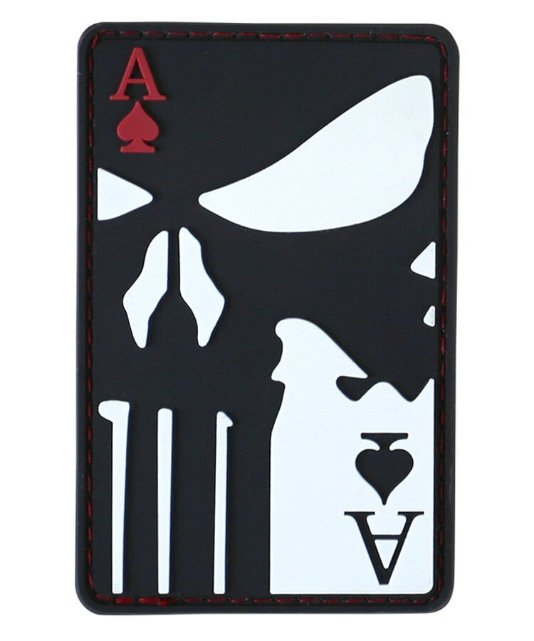 KT Ace of Spades PVC Rubber Morale Patch tactical hook Army Airsoft 3D