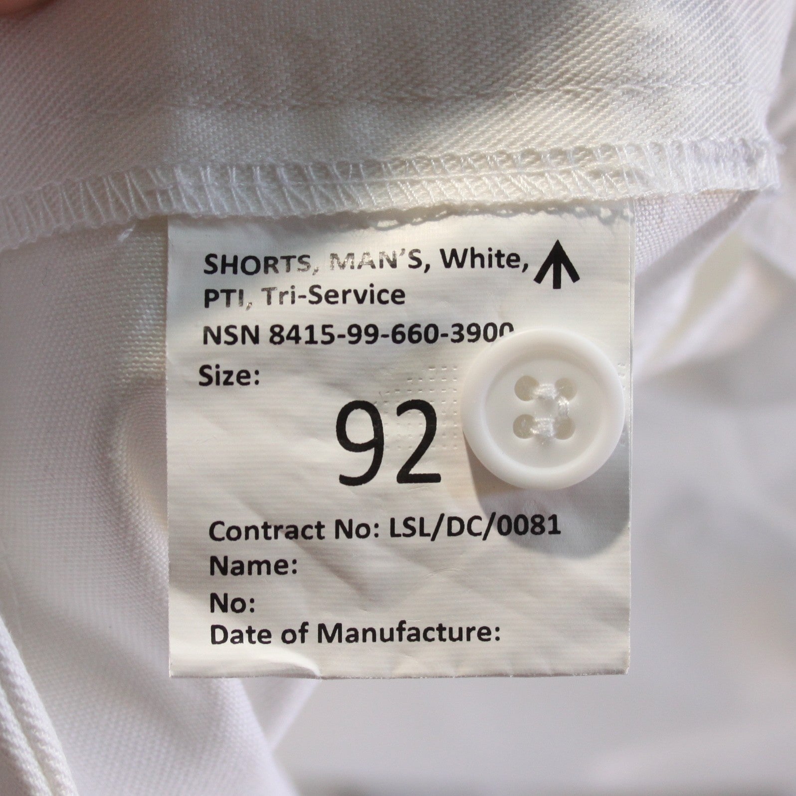 Vintage British Military Shorts White Genuine Surplus Tri-Service Mens PTI(4422)