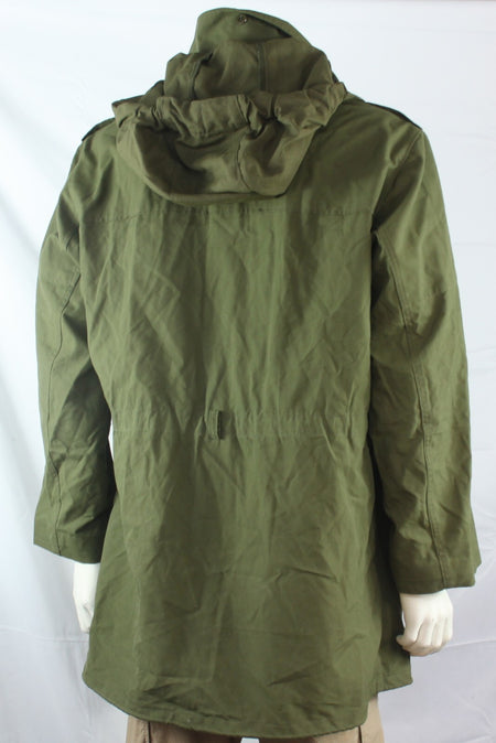 Genuine Surplus Vintage Czech Army Olive Drab Canvas Hooded Parka Cotton Canvas