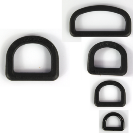 D-Rings Dees Buckles Black Tan Plastic Loops Rucksacks Replacement All Sizes