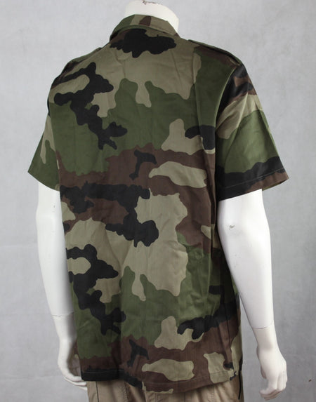 Genuine Surplus French Army Short Sleeve Shirt Warm Weather CCE Camouflage wood