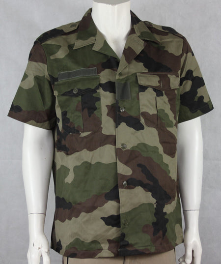 Genuine Surplus French Army Short Sleeve Shirt Warm Weather CCE Camouflage wood