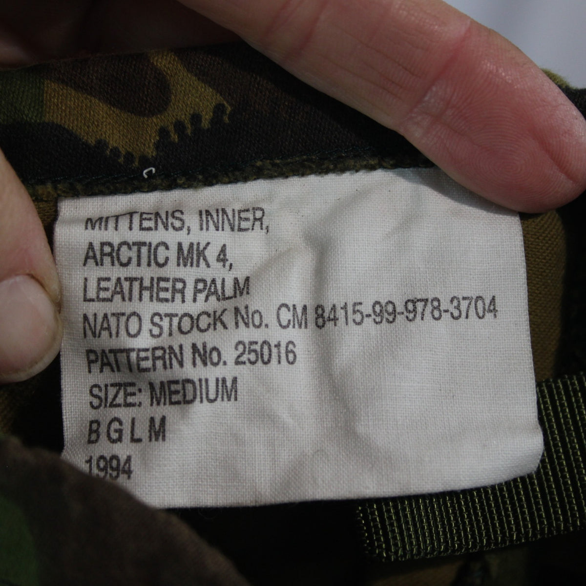 Faux Fur Thermal Army Mittens Vintage British Arctic Genuine Surplus Camo (3921)