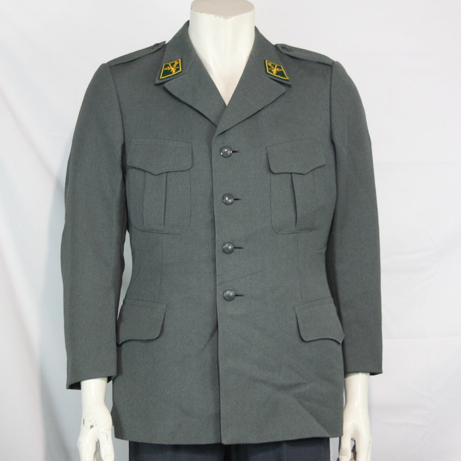 Genuine Surplus Swiss Army Dress Jacket 4 Button Badged Blue Grey All Sizes 3313