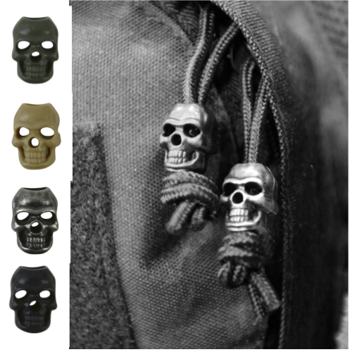 Pack10 Skull Cord Locks Stoppers Toggle Tactical Military Airsoft EMO Punk
