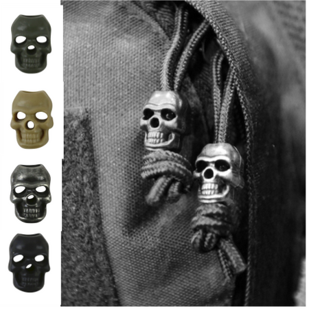 Pack10 Skull Cord Locks Stoppers Toggle Tactical Military Airsoft EMO Punk